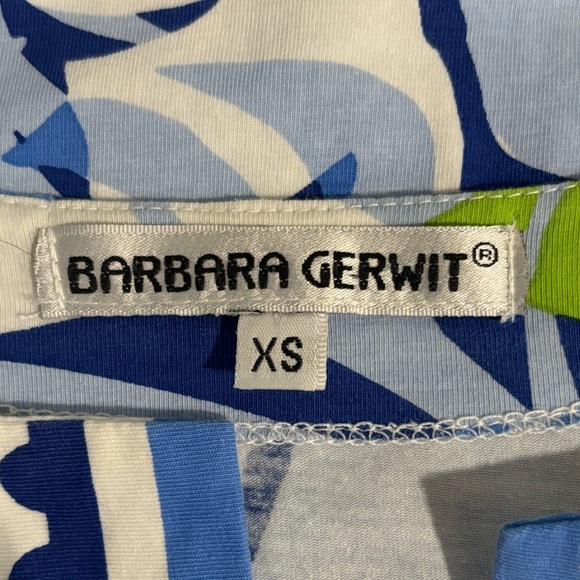 Barbara Gerwit Leaf Print Midi Dress Tropical Quarter Sleeve Size XSmall - Picture 4 of 5